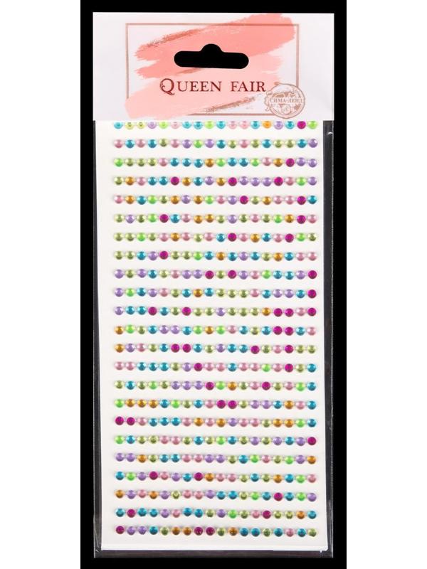 Стразы для декора, на клеевой основе, 3 мм, разноцветные