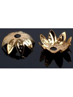 Шапочки для бусин (набор 50шт) СМ-011-1, 3,5х8 мм, цвет золото