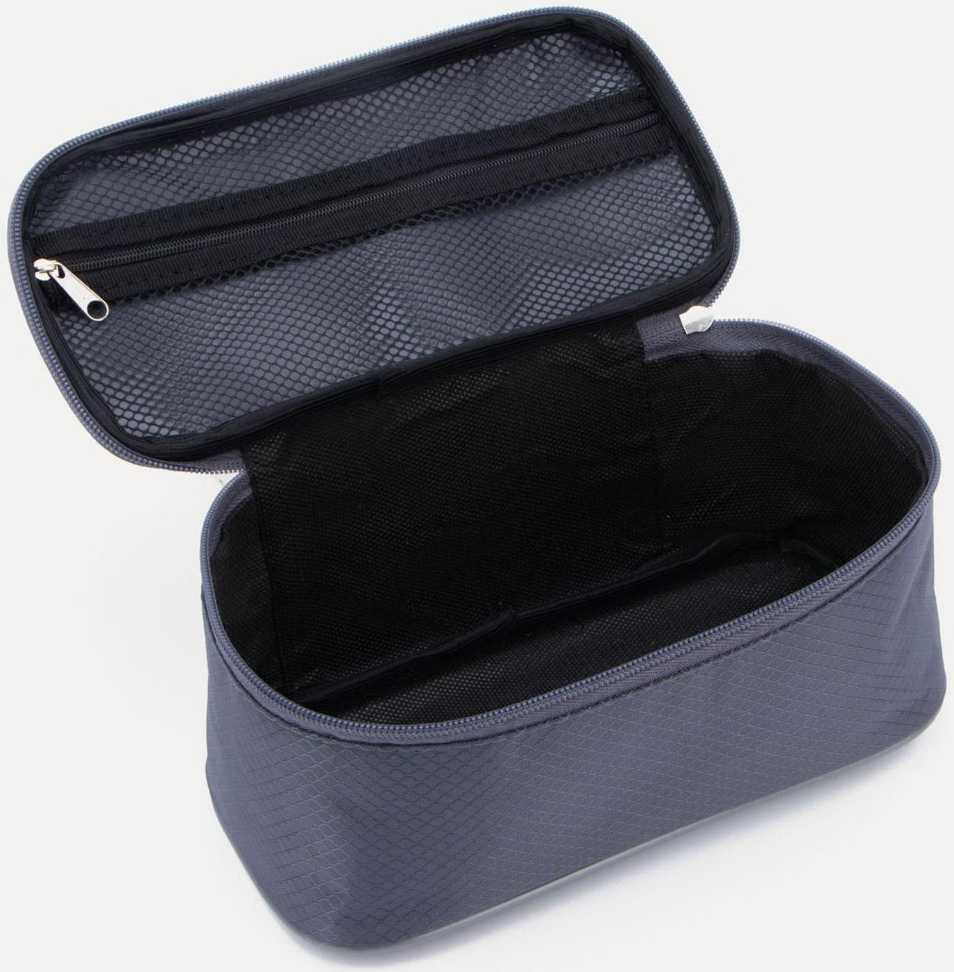 Косметичка на молнии, с подкладом, цвет серый