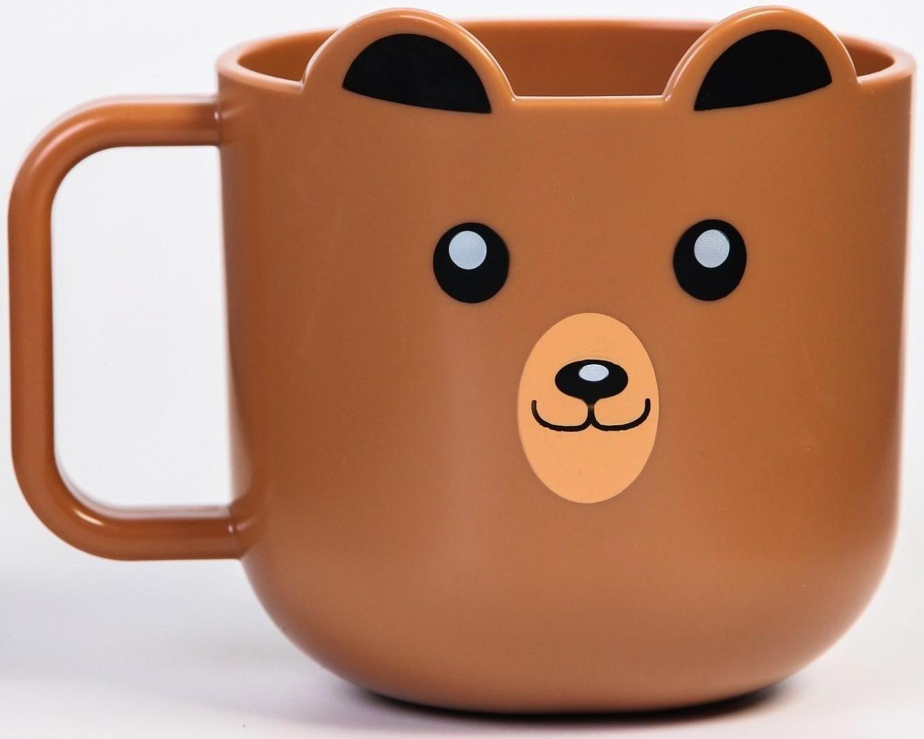 Кружка детская 260 мл., «Мишка», цвет коричневый