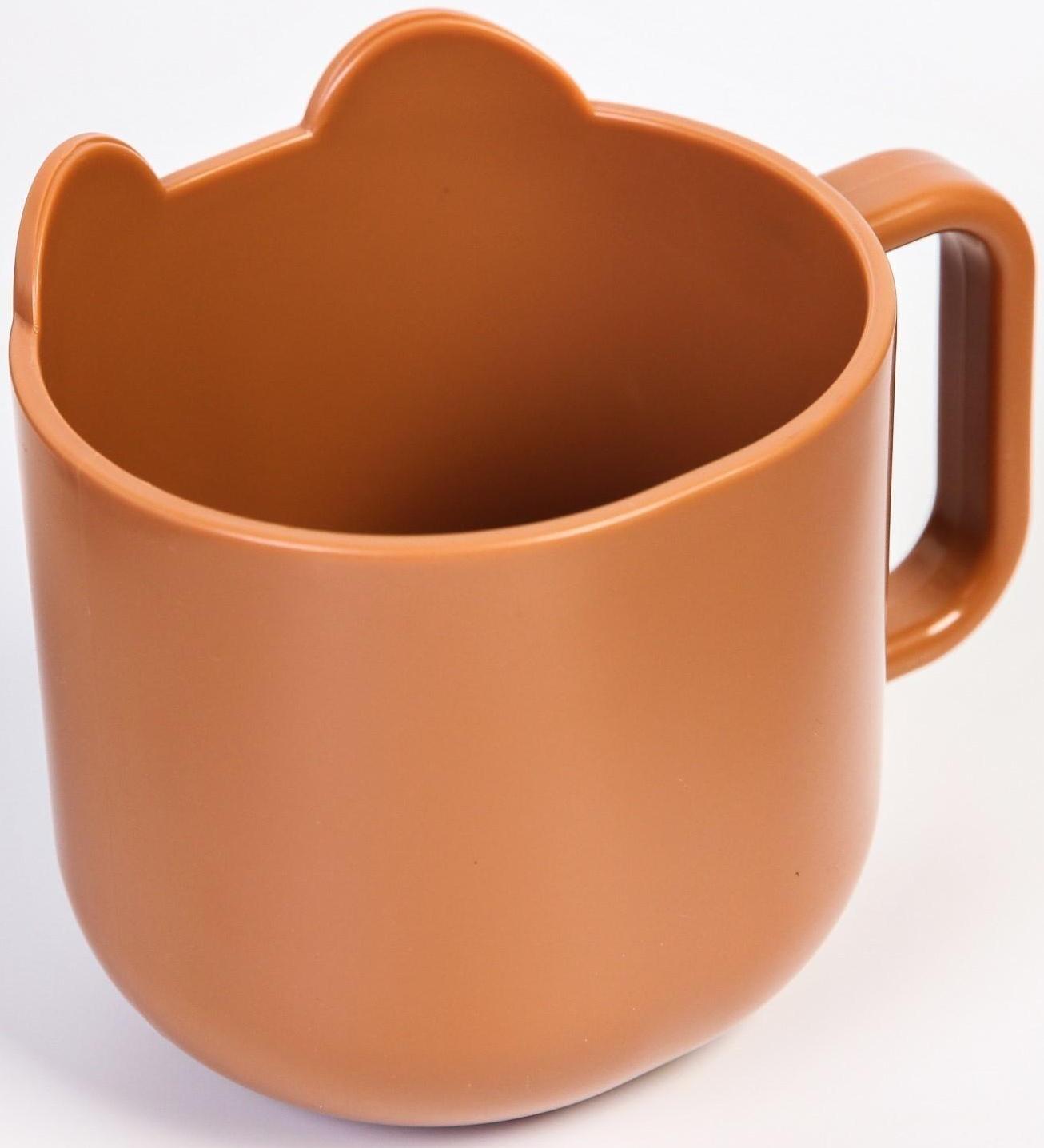 Кружка детская 260 мл., «Мишка», цвет коричневый