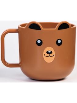 Кружка детская 260 мл., «Мишка», цвет коричневый