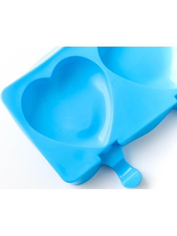 Форма для мороженого «Сердца», 37×15×2,5 см, 4 ячейки (9,2×8,4 см), цвет МИКС