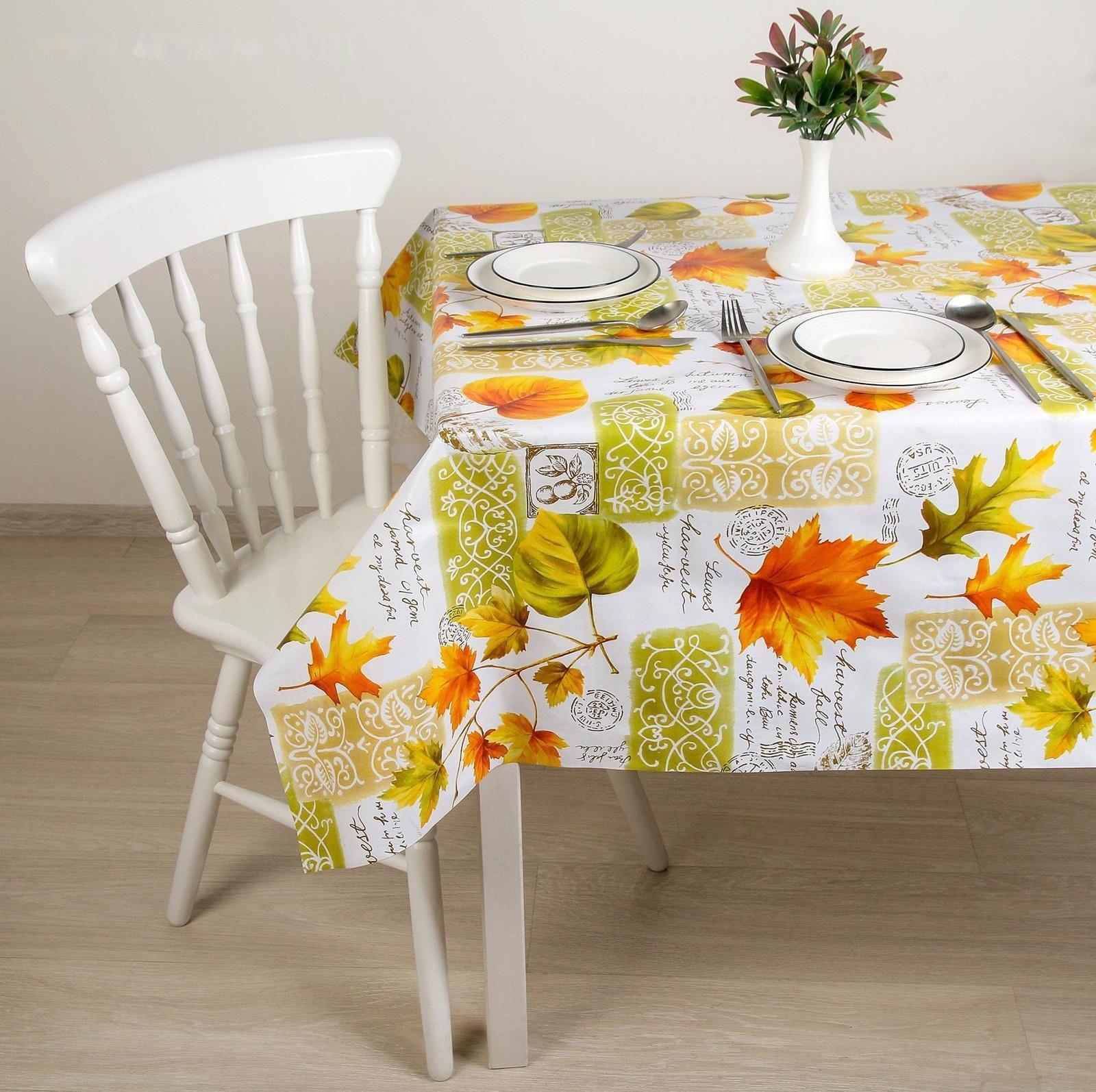 Клеёнка столовая на нетканой основе, ширина 137 см, толщина 0,08 мм, рулон 20 м