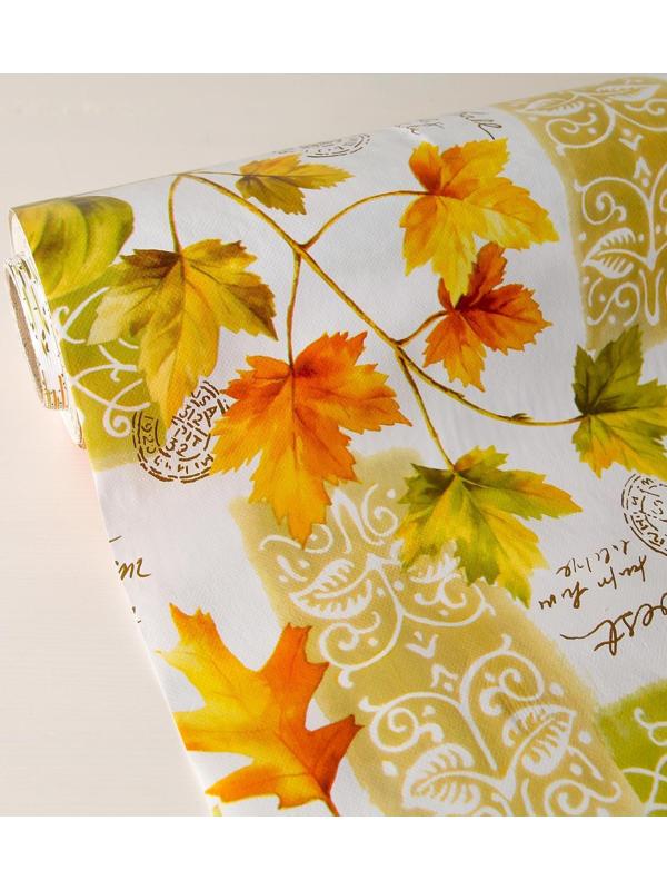 Клеёнка столовая на нетканой основе, ширина 137 см, толщина 0,08 мм, рулон 20 м