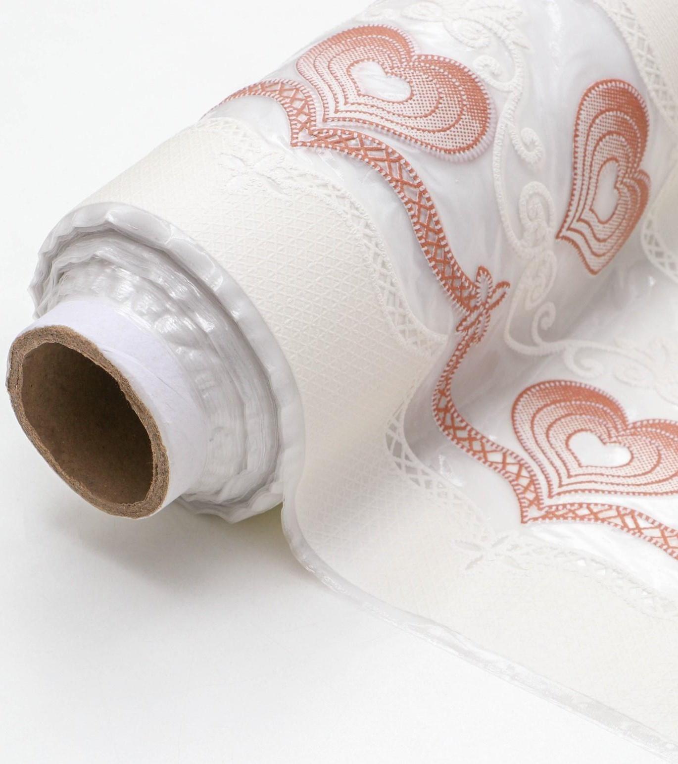 Клеёнка ажурная Lace «Роман», ширина 137 см, рулон 20 метров, цвет бежевый