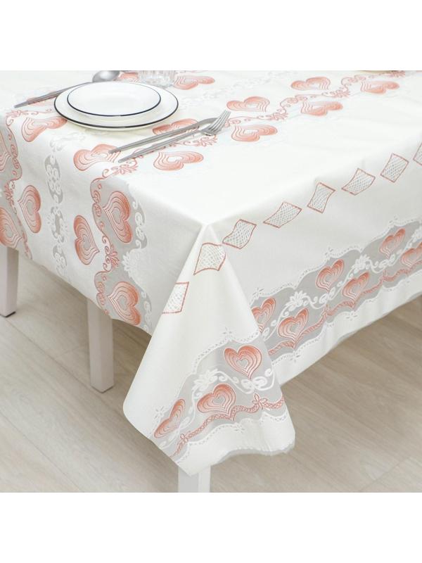 Клеёнка ажурная Lace «Роман», ширина 137 см, рулон 20 метров, цвет бежевый