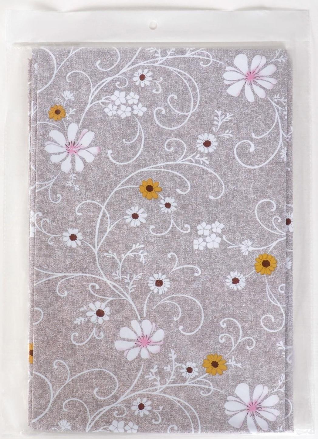 Скатерть столовая на нетканой основе «Ромашки», 137×110 см, цвет коричневый