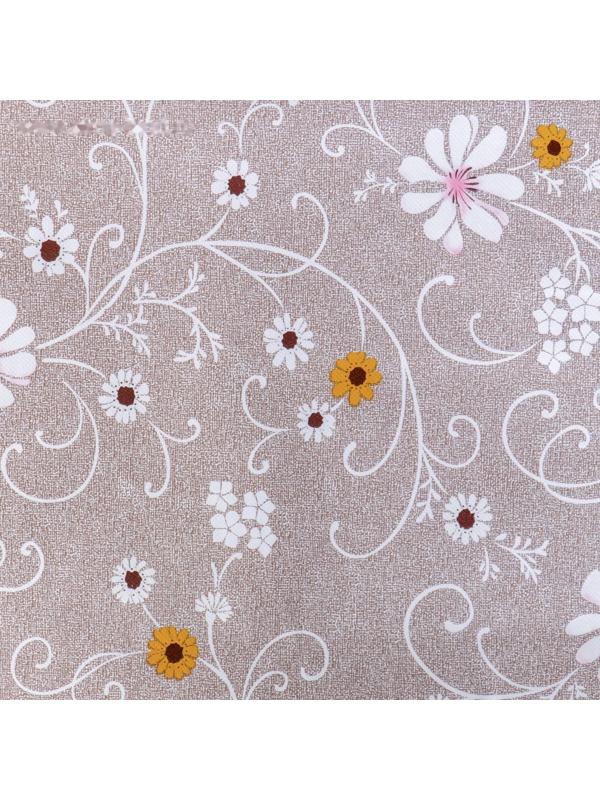 Скатерть столовая на нетканой основе «Ромашки», 137×110 см, цвет коричневый