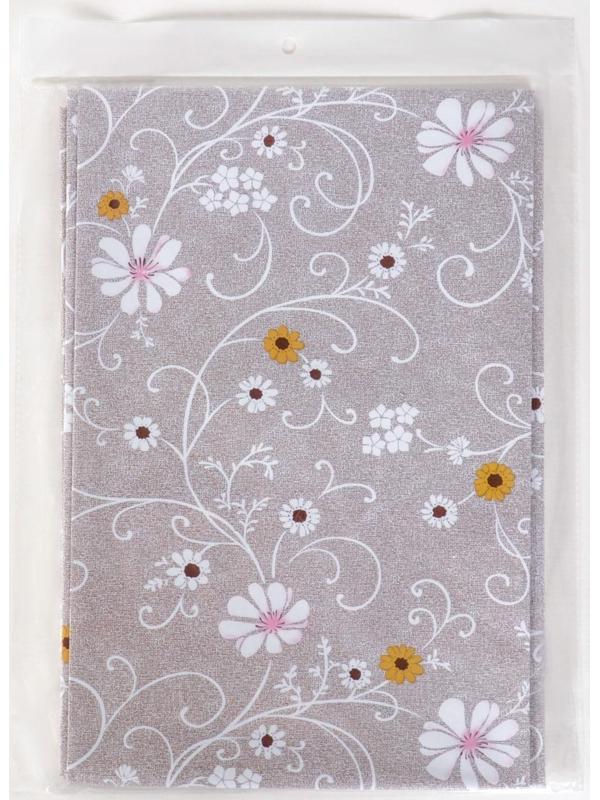 Скатерть столовая на нетканой основе «Ромашки», 137×110 см, цвет коричневый