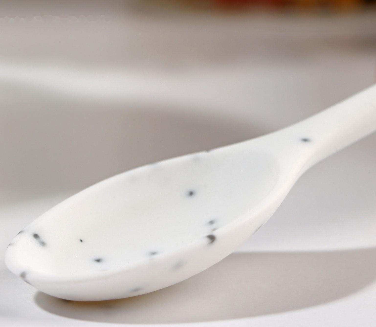 Ложка силиконовая гарнирная Доляна «Гранит», 20,5 см, цвет серый