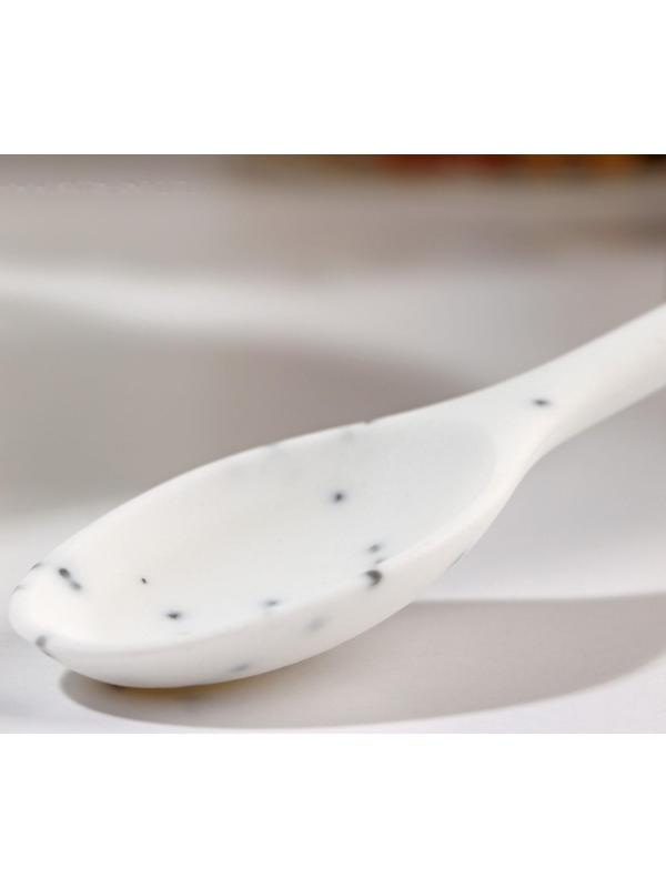 Ложка силиконовая гарнирная Доляна «Гранит», 20,5 см, цвет серый