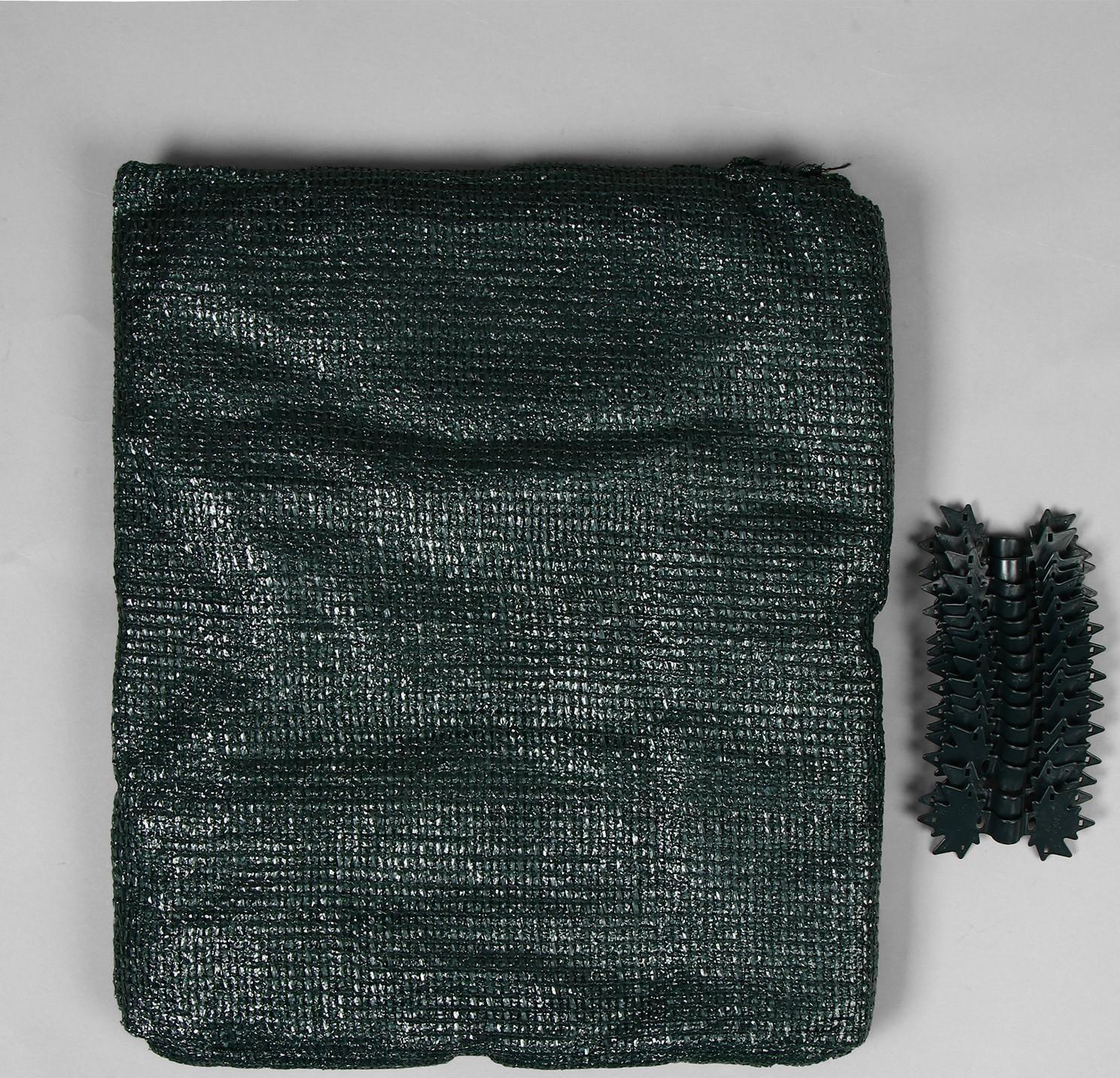 Сетка затеняющая, 5 × 3 м, плотность 55 г/м², зелёная, в наборе 15 клипс