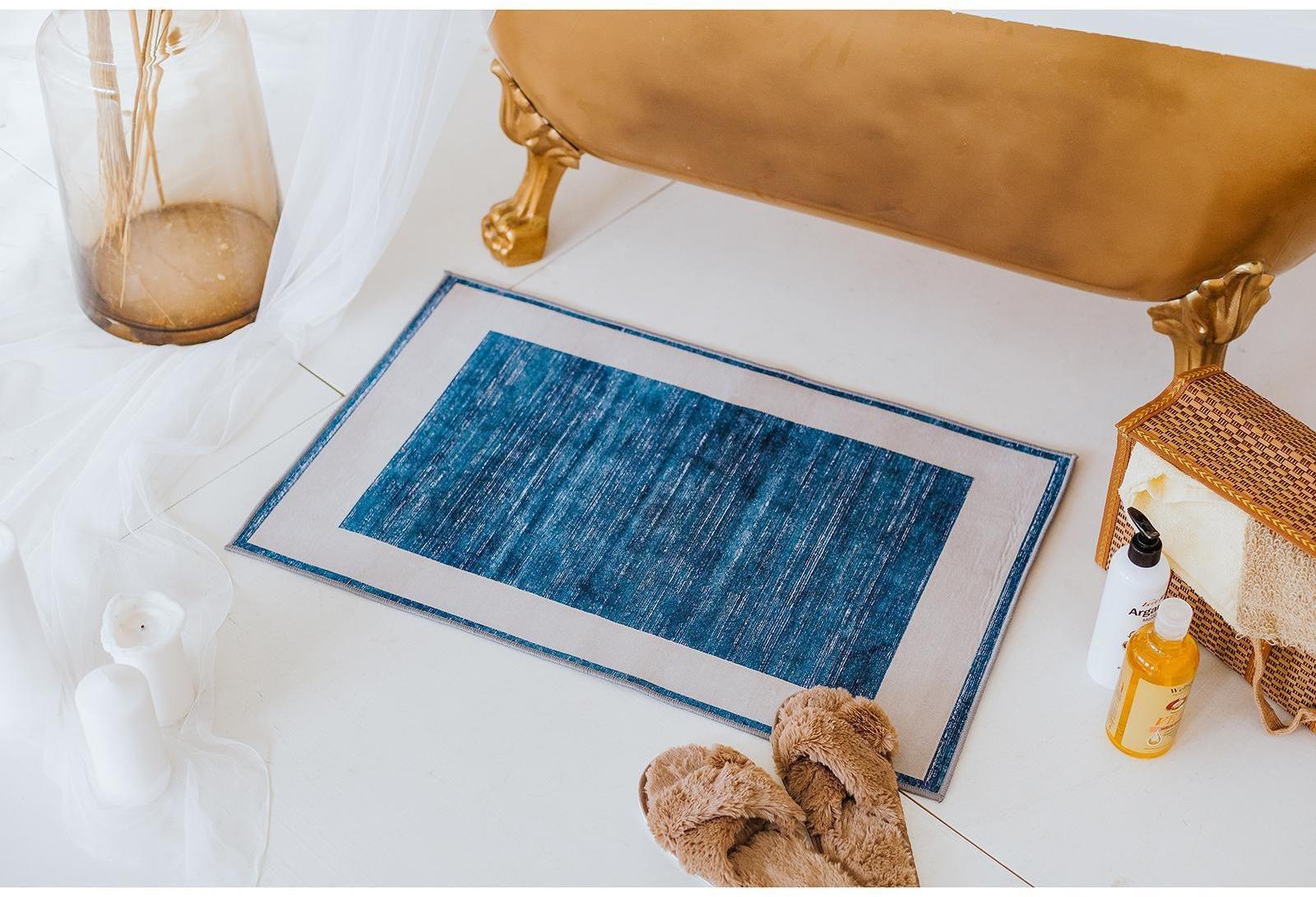 Коврик Доляна «По домашнему» , 50×80 см, цвет синий