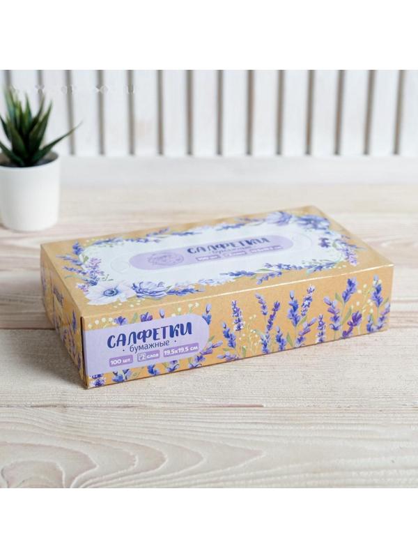 Салфетки бумажные в коробке «Прованс», 100 шт.
