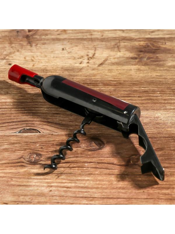 Штопор-бутылка и пробка на подложке 