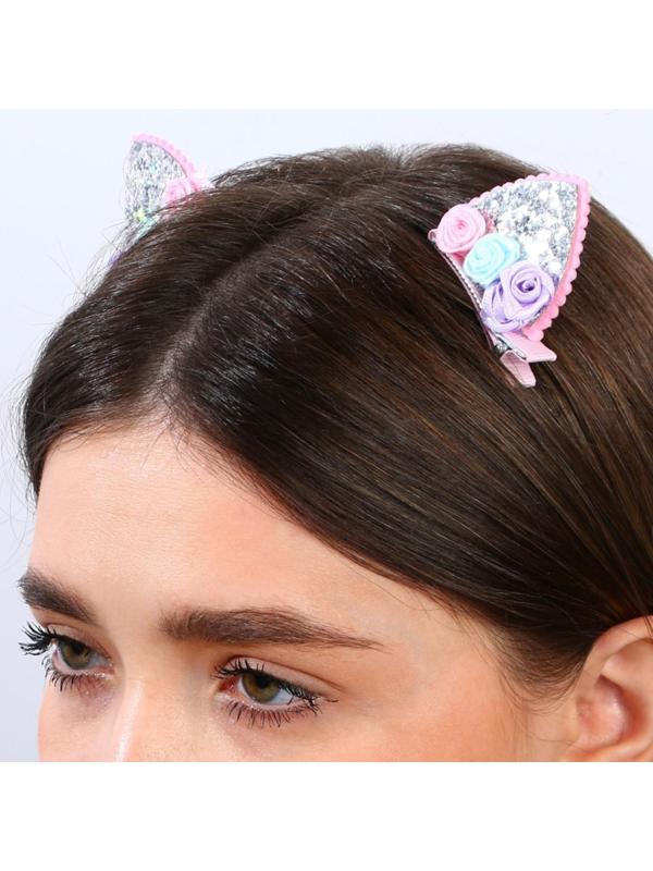 Заколки ушки для волос «Киса», пара