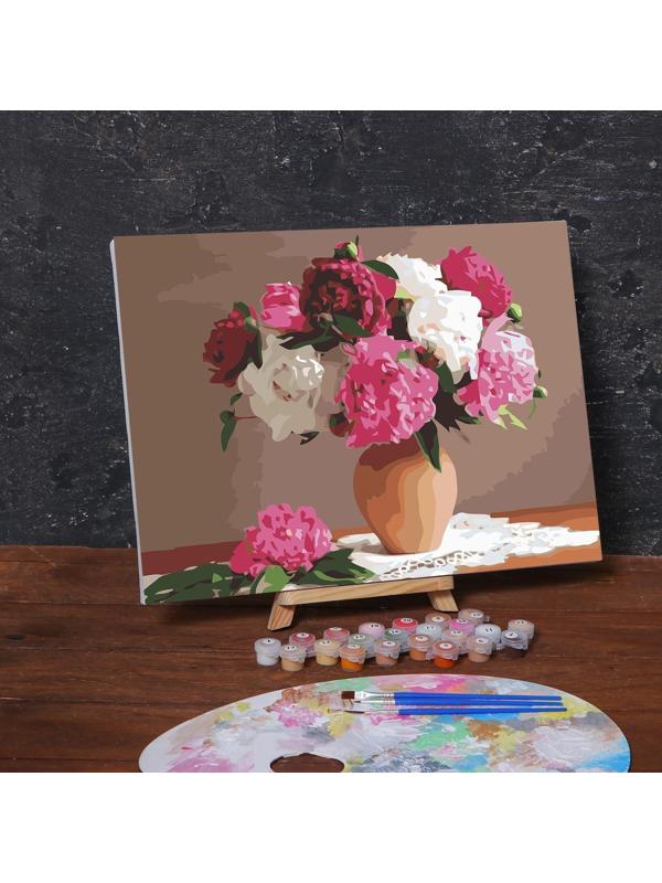 Картина по номерам на холсте с подрамником «Букет в глиняном горшке», 40х30 см