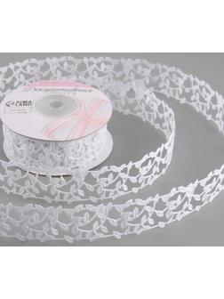 Лента фигурная «Ветви», 30 мм, 9 ± 0,5 м, цвет белый