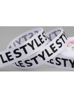 Лента репсовая «Style», 25 мм × 23 ± 1 м, цвет чёрный/белый
