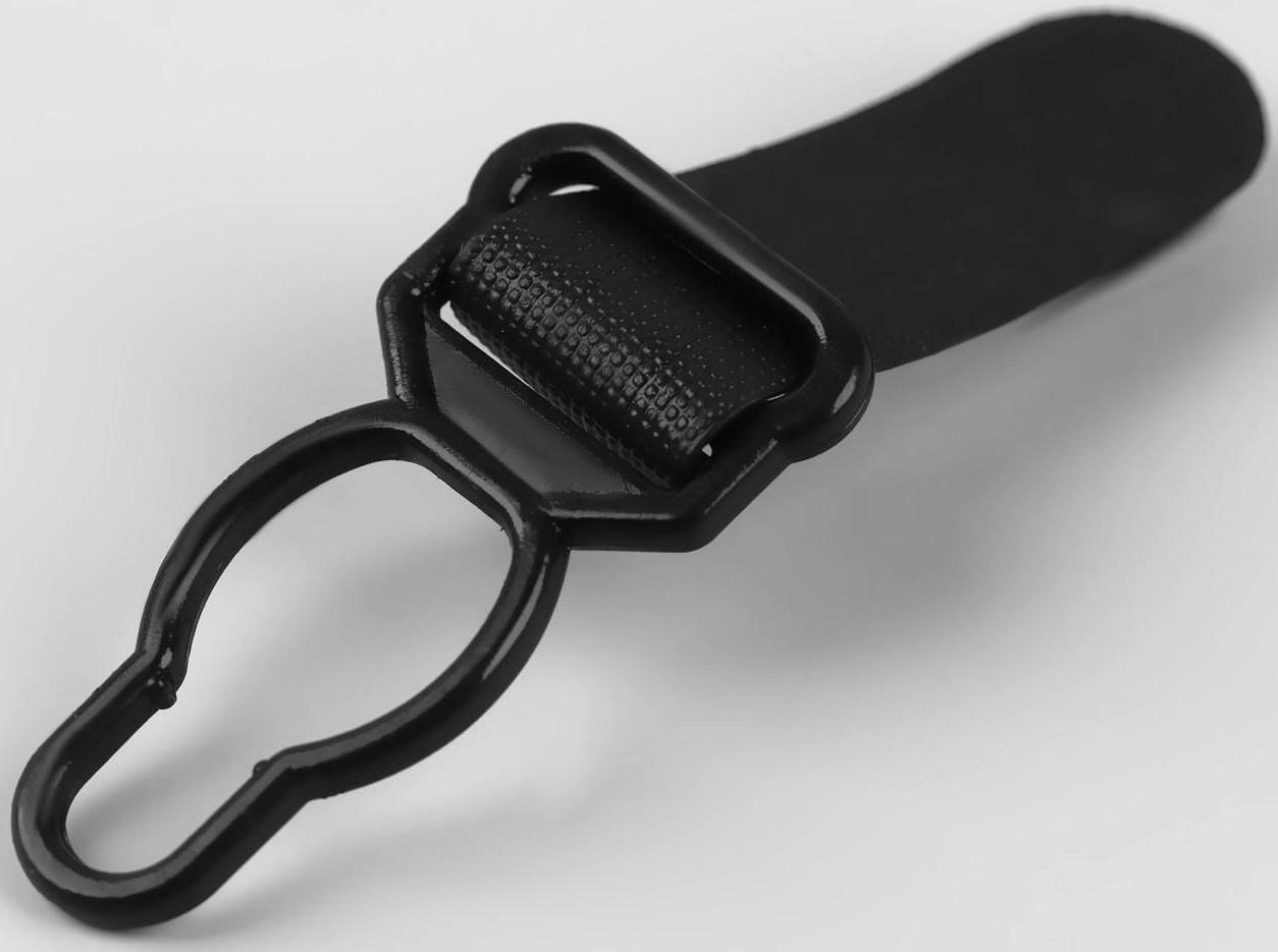 Застёжка для чулок, 12 мм, 4 шт, цвет чёрный