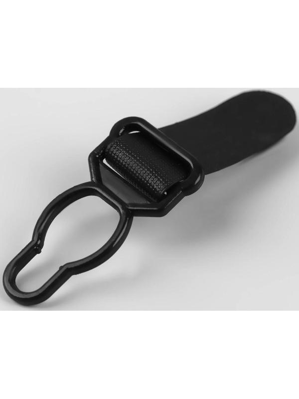 Застёжка для чулок, 12 мм, 4 шт, цвет чёрный