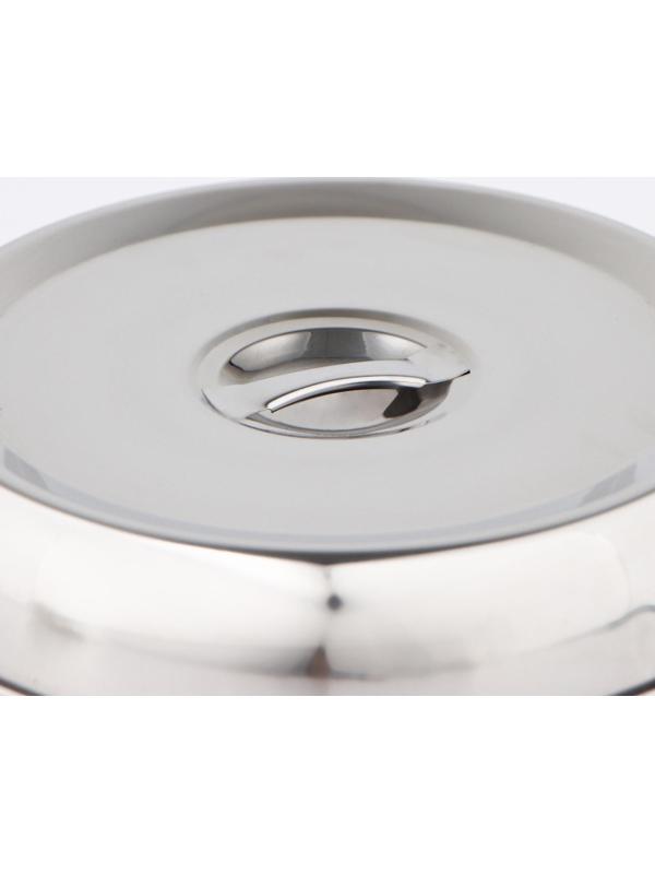 Крышка-Клош из нержавеющей стали, 24×24×4 см, круглая