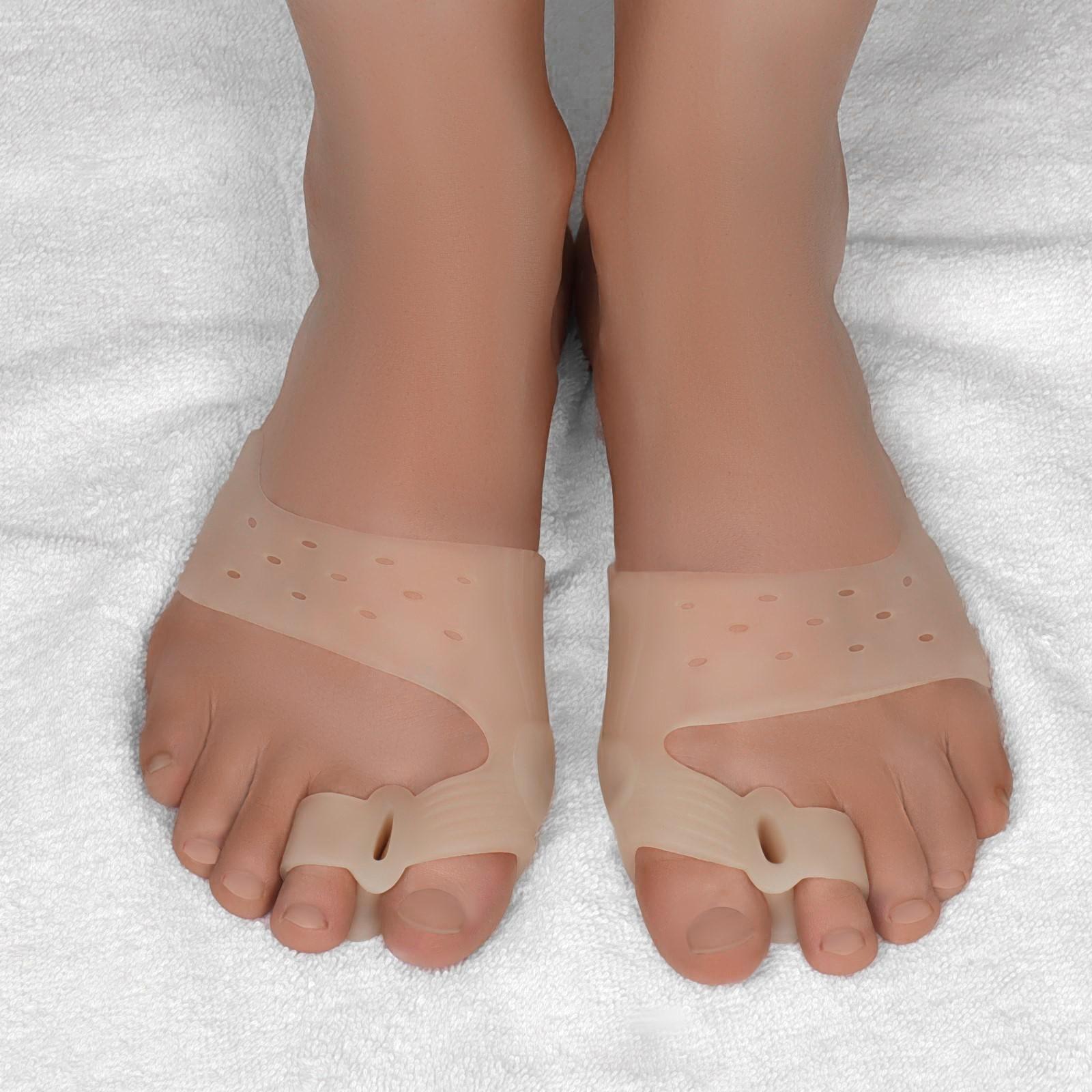 Силиконовый бандаж на стопу, с корректором, с магнитами, 7,5 × 7,2 см, цвет бежевый