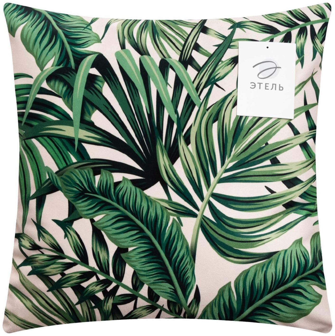 Наволочка декоративная Этель «Тропики» 40х40 см, велюр, 100% п/э