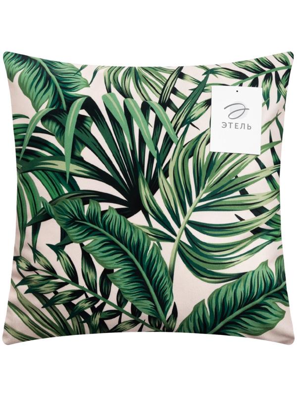 Наволочка декоративная Этель «Тропики» 40х40 см, велюр, 100% п/э