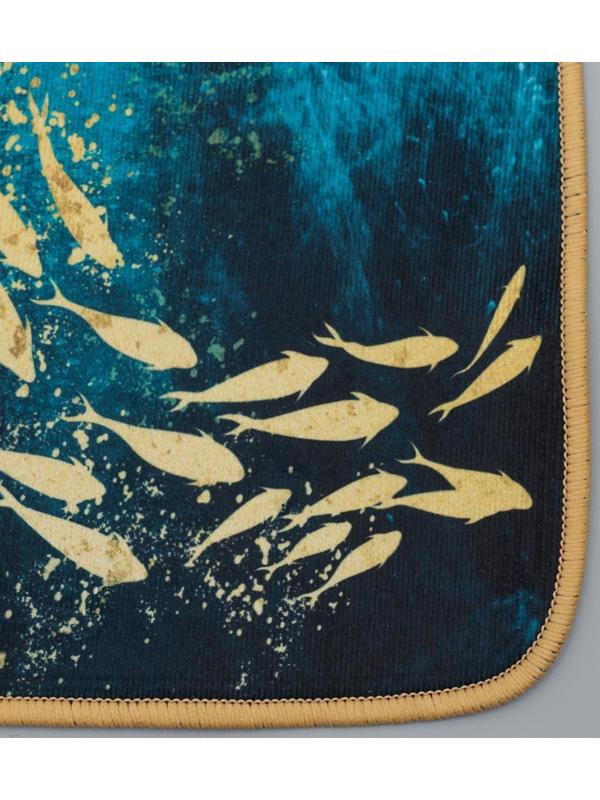 Набор ковриков для ванной и туалета Доляна «Рыбки», 3 шт: 50×80, 50×40, 40×43 см