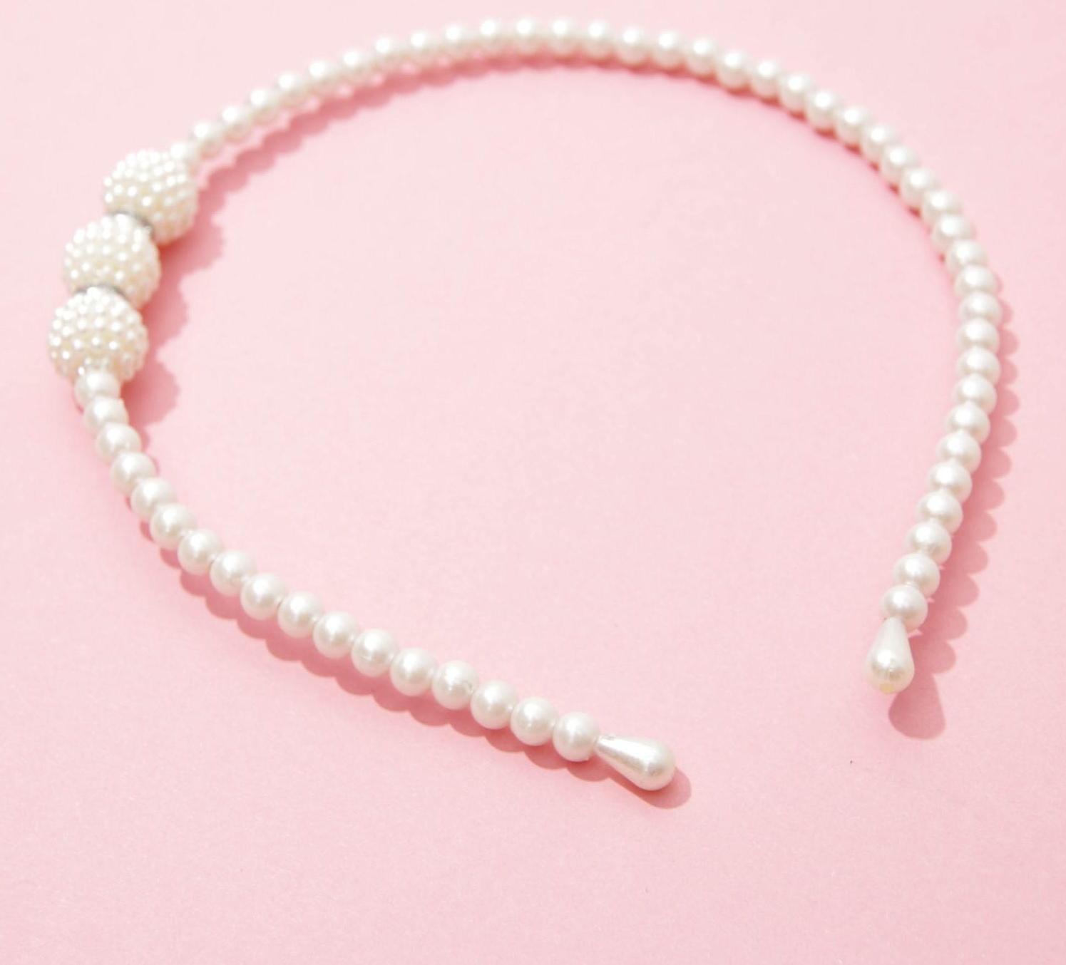 Ободок для волос жемчужный 