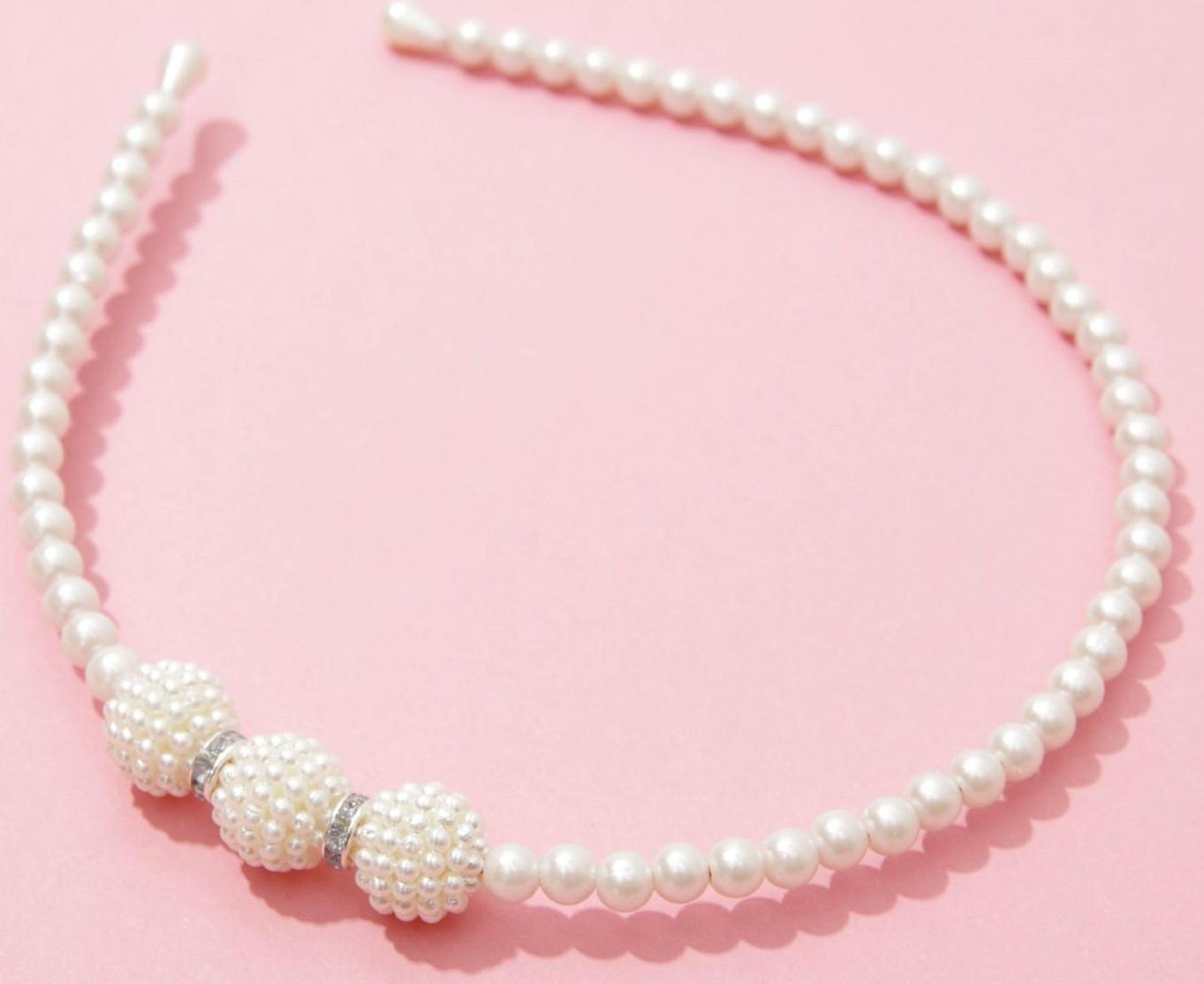 Ободок для волос жемчужный 