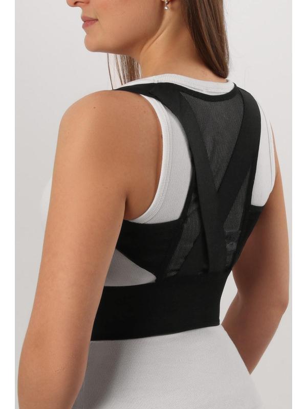 Массажёр-фиксатор для осанки, на липучках, размер S, цвет чёрный