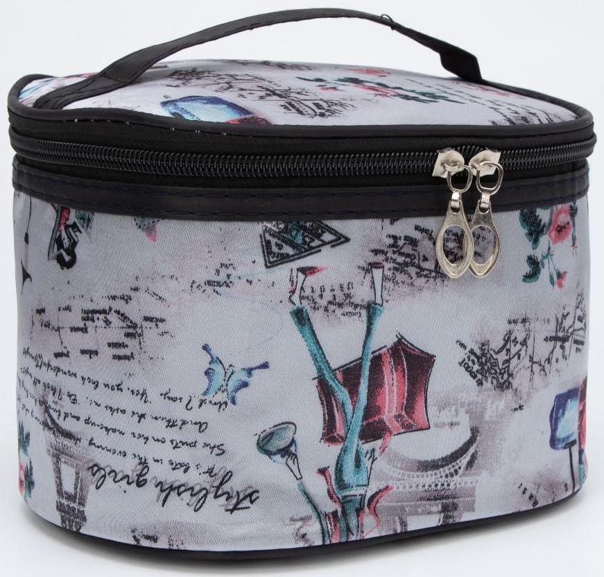 Косметичка на молнии, цвет серый