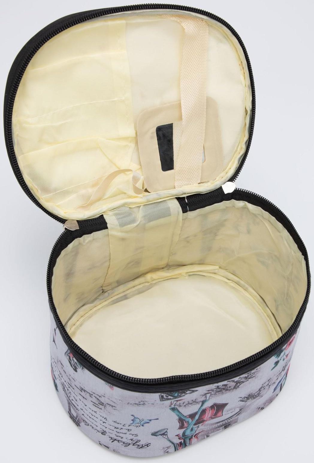 Косметичка на молнии, цвет серый