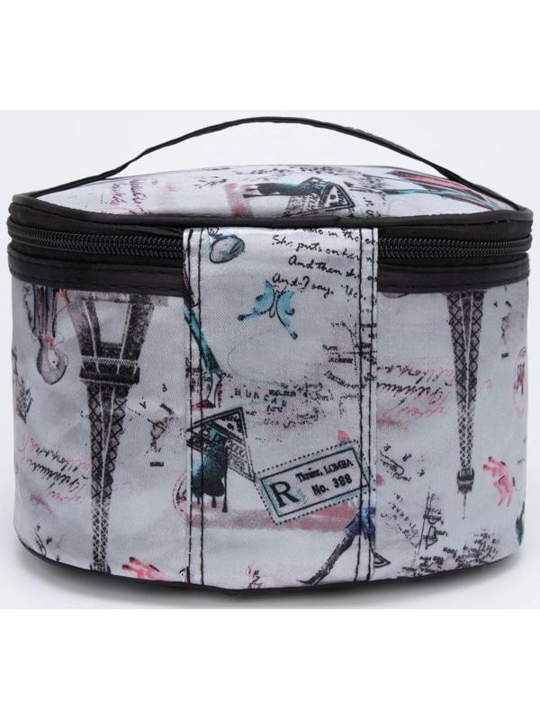 Косметичка на молнии, цвет серый