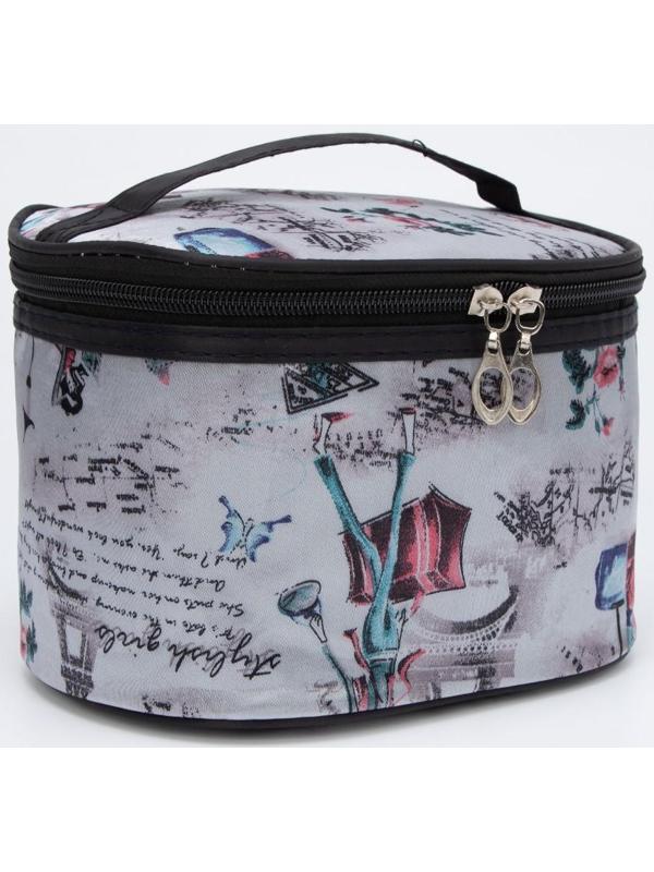 Косметичка на молнии, цвет серый