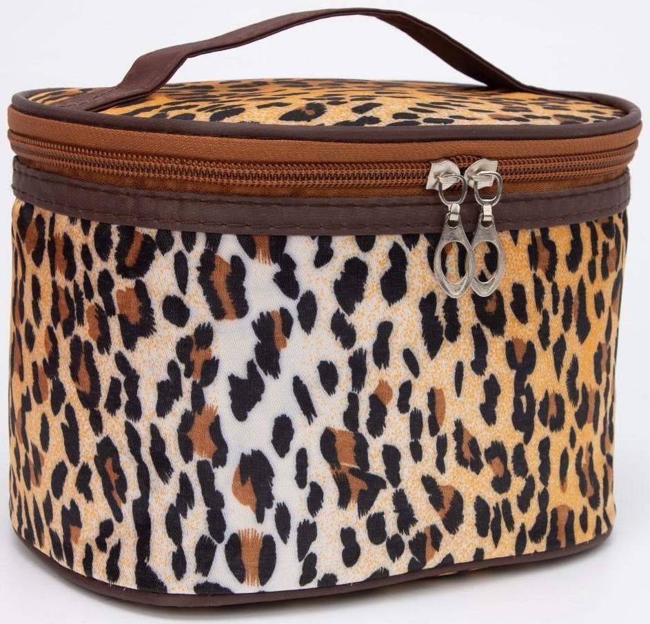 Косметичка  на молнии, цвет коричневый