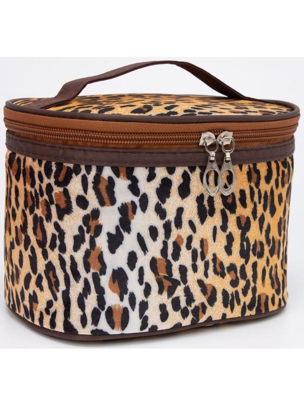 Косметичка  на молнии, цвет коричневый