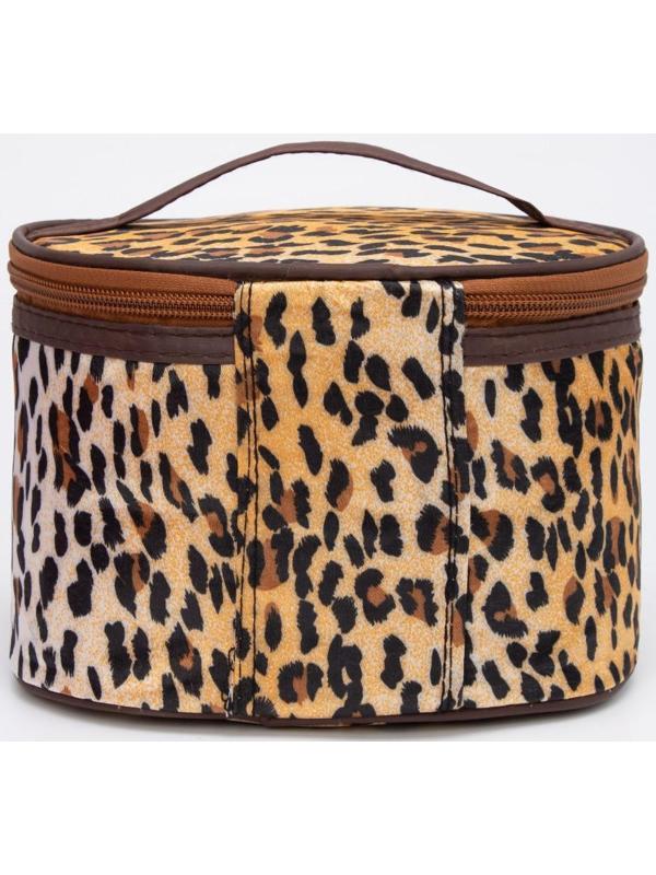 Косметичка  на молнии, цвет коричневый