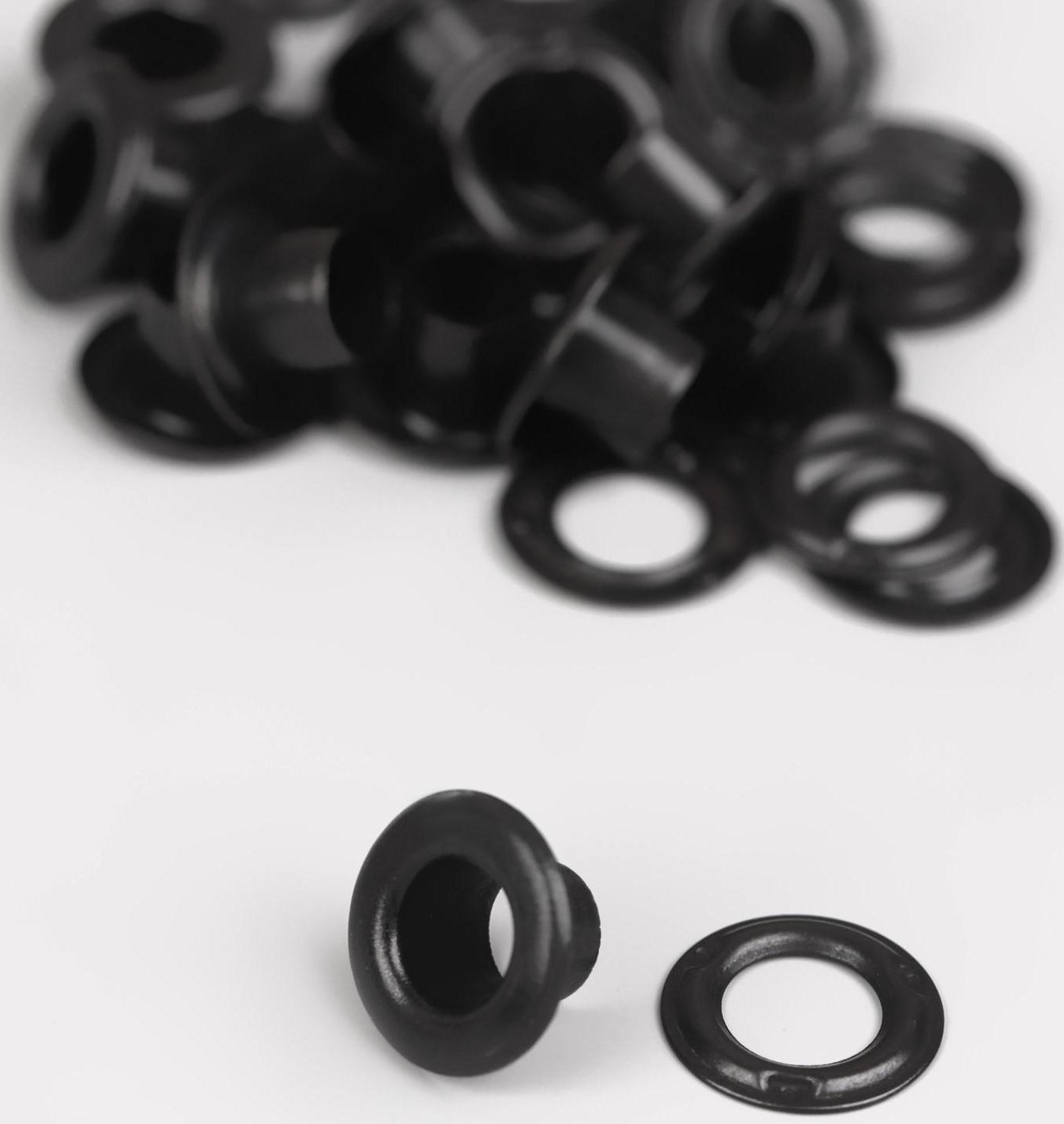 Люверс, d = 5 мм, 50 ± 5 шт, цвет чёрный никель