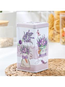 Банка для сыпучих продуктов «Лаванда-3», 1,2 л, 9×16,5 см, прямоугольная