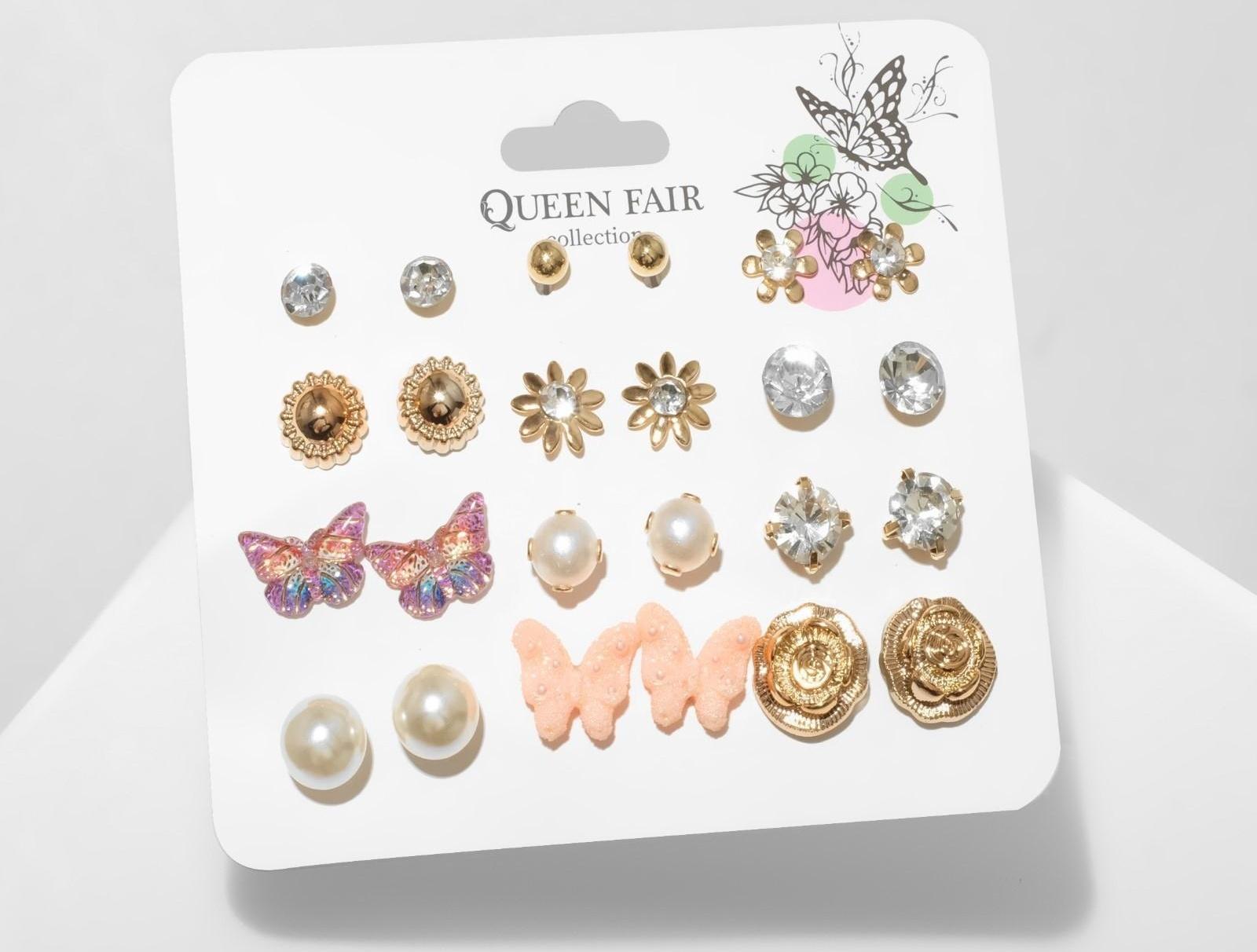 Набор серьги 12 пар 