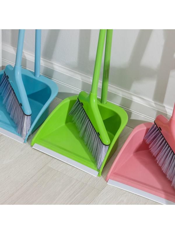 Щётка с совком Доляна: щётка 23×78, совок 25×26×71, ручки металл, цвет МИКС