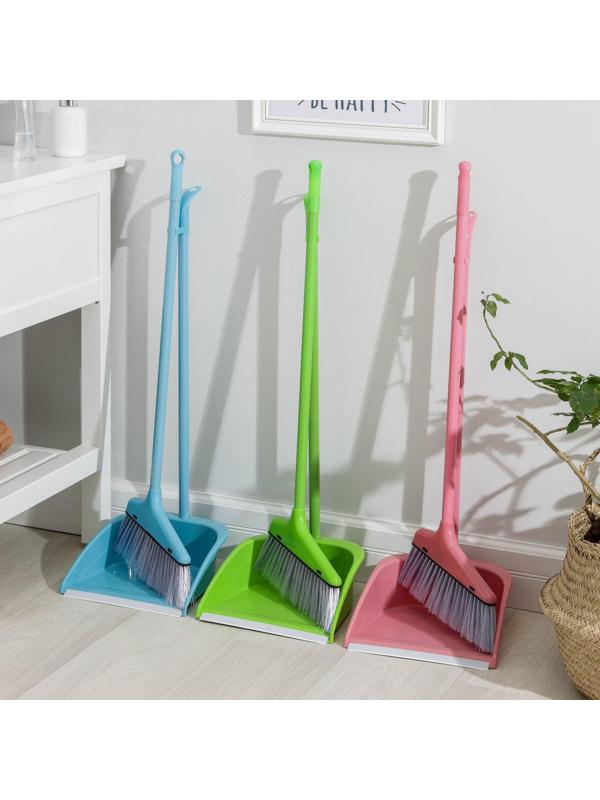 Щётка с совком Доляна: щётка 23×78, совок 25×26×71, ручки металл, цвет МИКС