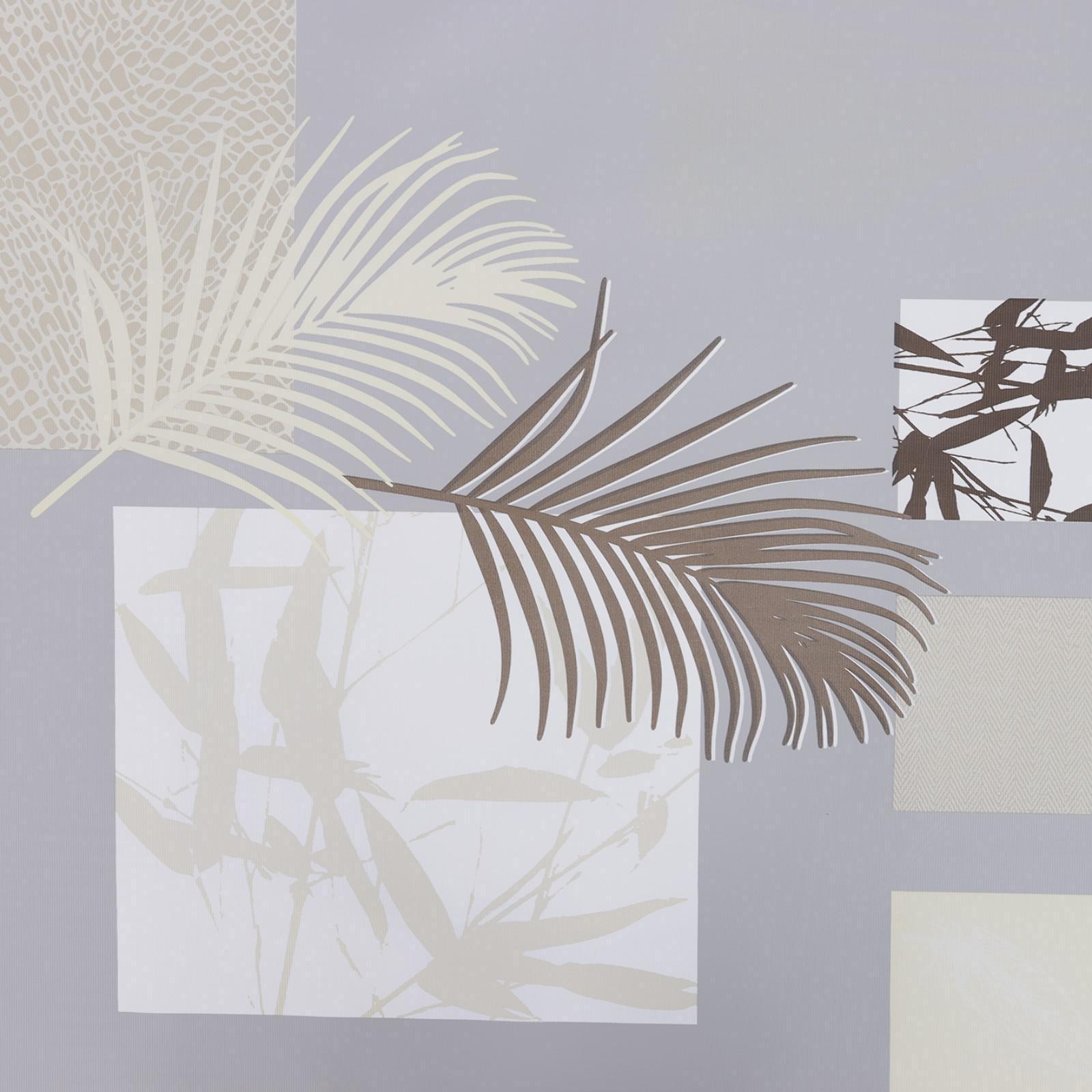 Клеёнка столовая на тканевой основе «Папоротник», рулон 20 метров, ширина 137 см, цвет серый