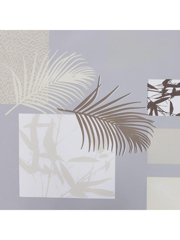 Клеёнка столовая на тканевой основе «Папоротник», рулон 20 метров, ширина 137 см, цвет серый