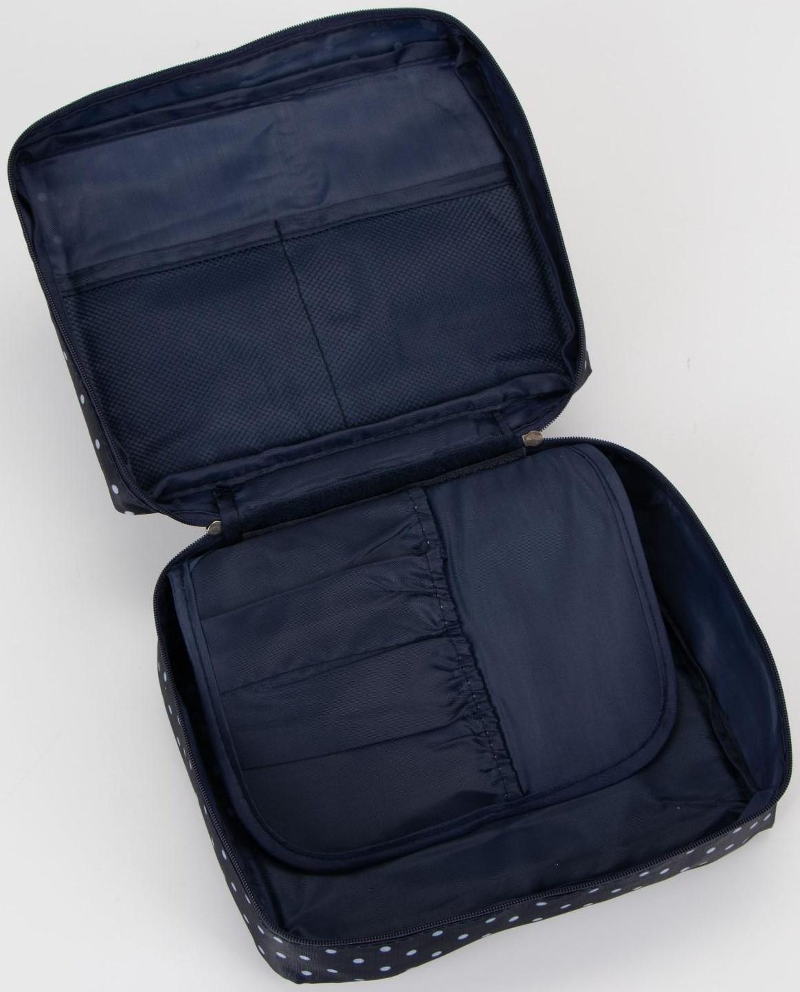 Косметичка на молнии, цвет синий