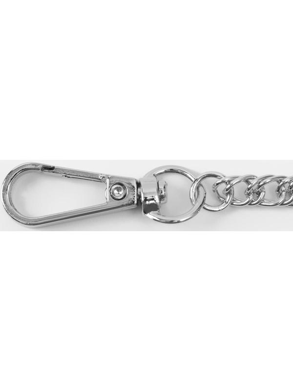 Цепочка для сумки, с карабинами, железная, 6 × 8 мм, 120 см, цвет серебряный